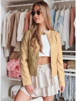 Dámska kožená bunda s kapucňou METSOUL beige FashionStreet TY4745