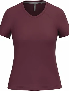 Kariban K 381 Dámske tričko s výstrihom do V 20.K381 wine