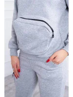 Izolovaná sada s ozdobným vreckom šedá