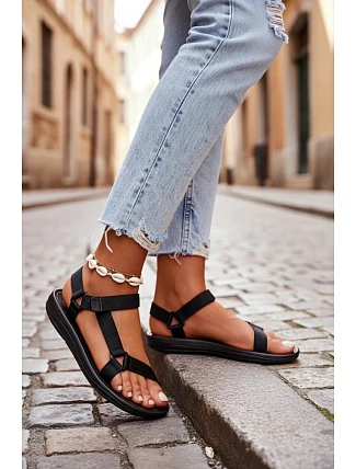 Damskie Sportowe Sandały Na Rzepy Czarne Ultimate