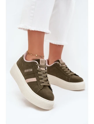 Sneakersy Damskie Na Platformie Big Star SS274349 Zielone