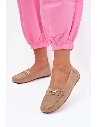 Dámske klasické semišové mokasíny Khaki Corinell