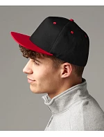 Beechfield B 610C 5-panelová snapbacková čiapka s kontrastným lemom 53.610C čierna/fuchsiová