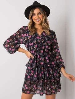 WN SK 21049 šaty.38X čierna a ružová