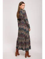 S291 Maxi šaty s aztéckou potlačou - model 2