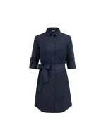 Tmavo modré dámske košeľové šaty s gombíkmi 288-1