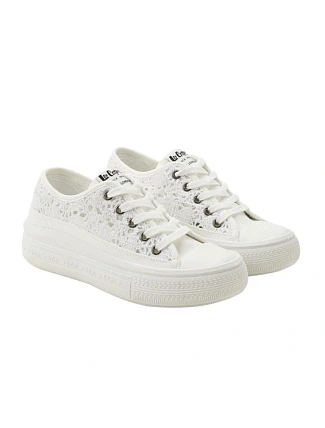Lee Cooper dámske športové topánky white platform lace-up women's Lee Cooper dámske športové topánky white platform lace-up women's