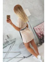 Šaty s ozdobným pásikom béžovej Šaty s ozdobným pásikom béžovej