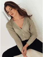 Dámsky ažurový sveter GOFFY olivový FashionStreet MY2280