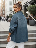 Dámska džínsová košeľová bunda modrá FashionStreet TY5683