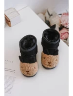 Ocieplane Dziecięce Botki Śniegowce Lamy Czarne Esandira