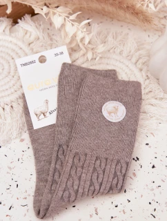 Dlouhé vlněné dámské ponožky šedé