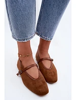 Balerínky s opaskom Eko semišové Camel Felora Balerínky s opaskom Eko semišové Camel Felora