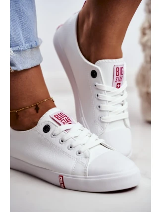 Dámské klasické tenisky Big Star - bílé/červené Dámské klasické tenisky Big Star - bílé/červené