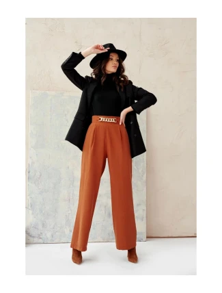 Dámske nohavice SDP0011 Tmavo hnedá - Roco