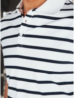 Pánska pruhovaná polokošeľa biela FashionStreet PX0638