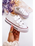 Dziecięce Trampki Na Rzepy Białe Bernie