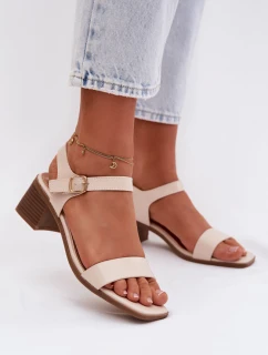 Dámské sandály Eko Kůže na klínu Béžové Sabela