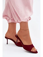 Sandály z imitace semiše na podpatku bordové Melissea