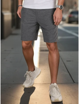 Pánske tmavosivé teplákové šortky FashionStreet SX2487 Pánske tmavosivé teplákové šortky FashionStreet SX2487