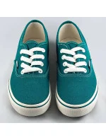 Dámske šnurovacie tenisky v tyrkysovej farbe (A8865)