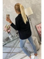 Tunika na zips s kapucňou Oversize čierna