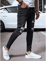 Pánske čierne džínsové nohavice FashionStreet UX4141 Pánske čierne džínsové nohavice FashionStreet UX4141