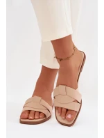 Dámské ploché nazouváky s pásky béžové Marissae