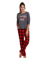 Dámske pyžamo 165/051 šedá vzor vianoce - Karol