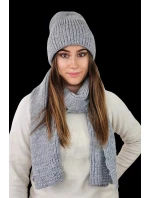 Súprava čiapky a šálu K.23.230.06 sivá - Kamea