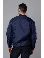 Tmavomodrá pánska bunda typu "bomber" s prešívanou podšívkou (AK95-2) Tmavomodrá pánska bunda typu "bomber" s prešívanou podšívkou (AK95-2)