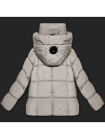 Dámska páperová bunda s kapucňou S'West light beige (B8529-46)