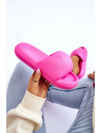 Lekkie Piankowe Damskie Klapki Na Platformie Fuksja Milton