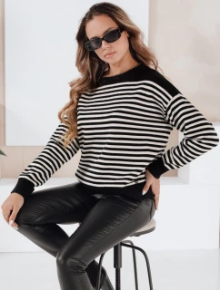Dámsky pruhovaný sveter ELVARA black FashionStreet MY2524