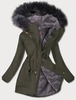 Dámska nepremokavá bunda na kožušinu army (m-933)