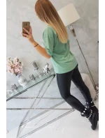 Kúzelná tmavo mätová blúzka s potlačou Kúzelná tmavo mätová blúzka s potlačou