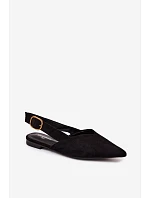 Balerínky so zlatou prackou Eco Suede Black Palerra