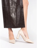 Praktické hnedé lodičky pre ženy na širokom podpätku Praktické hnedé lodičky pre ženy na širokom podpätku