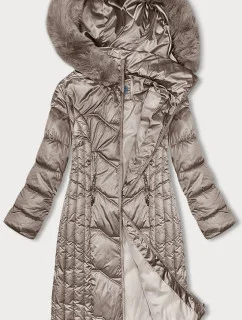 Dlhá zimná bunda slim-fit cappuccino S'west (B8201-12)