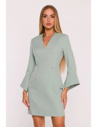 M876 Šaty so širokými manžetami - mentolové