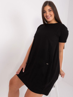 Čierne mini šaty nadmernej veľkosti Basic