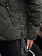 MODIVA prešívaná dámska zimná bunda s kapucňou zelená FashionStreet TY4727