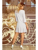 Pohodlné plisované šedé dámske šaty model 7657677