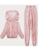 Teplý ružový dámsky teplákový komplet (YP-1104)