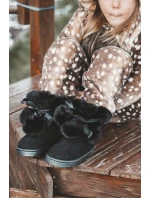 Dziecięce Młodzieżowe Ocieplane Botki Śniegowce Czarne Roofy