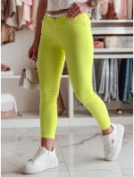 Dámske úzke nohavice s opaskom VIVASKIN žltá FashionStreet UY2461