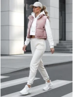 Dámska prešívaná ružová vesta FashionStreet TY5199 Dámska prešívaná ružová vesta FashionStreet TY5199