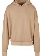 Build your Brand BY 191 Pánska mikina s kapucňou v oversize štýle „Acid Wash“ 56.0191 union beige