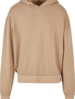 Build your Brand BY 191 Pánska mikina s kapucňou v oversize štýle „Acid Wash“ 56.0191 union beige