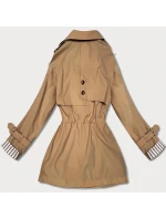 Krátky kabát Goodlookin s gombíkmi tmavo béžový (KK60415-4#) Krátky kabát Goodlookin s gombíkmi tmavo béžový (KK60415-4#)